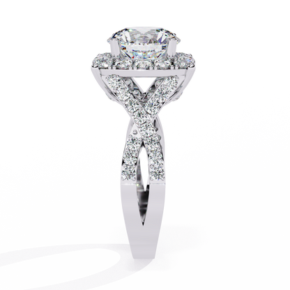 Grand Halo Lab Grown Diamond Engagement Ring