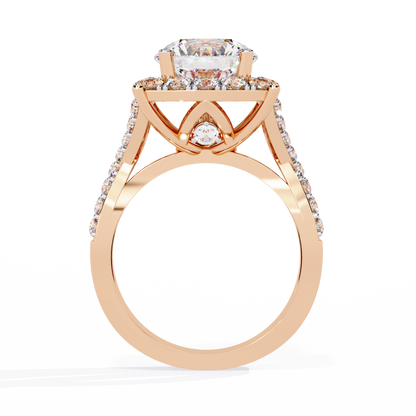 Grand Halo Lab Grown Diamond Engagement Ring