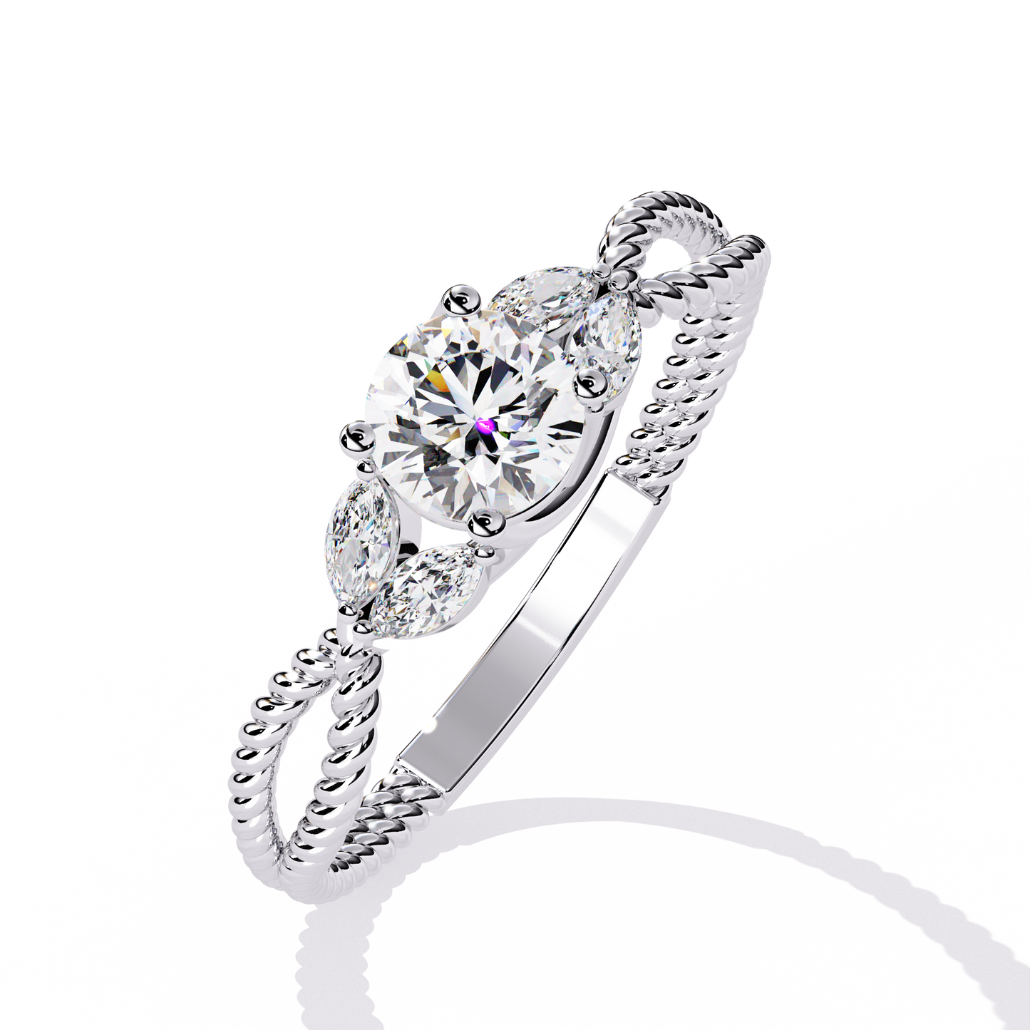 Marquise Accent Lab Grown Diamond Ring