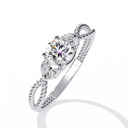 Marquise Accent Lab Grown Diamond Ring