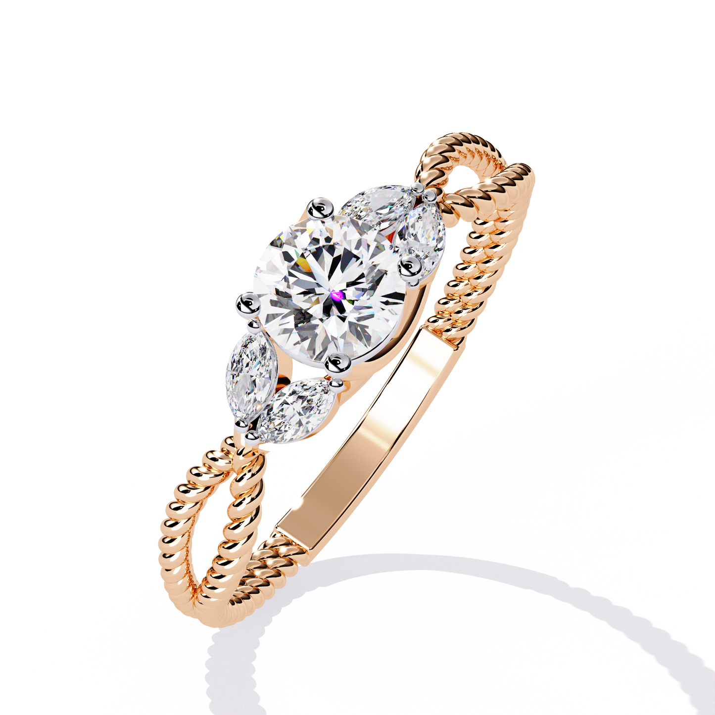 Marquise Accent Lab Grown Diamond Ring