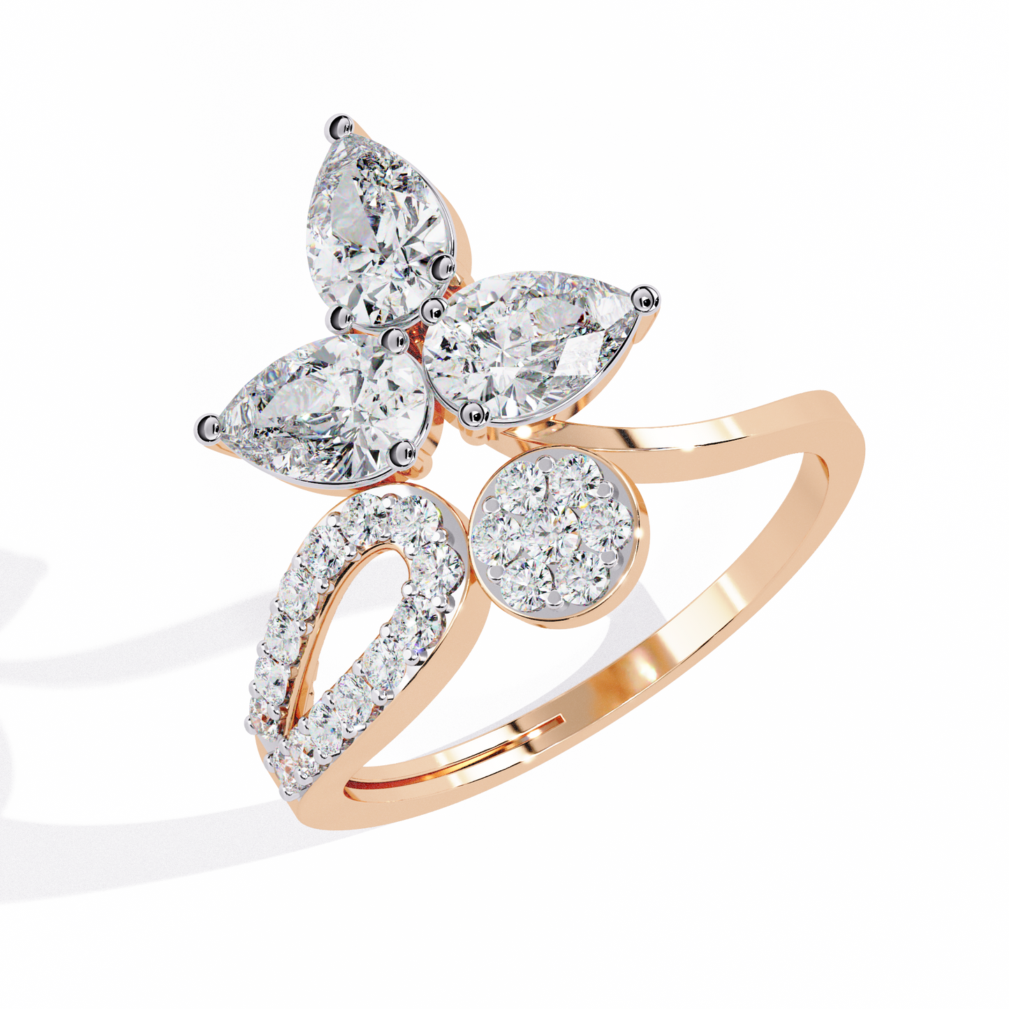 Artistic Floral-Inspired Lab Grown Diamond Ring