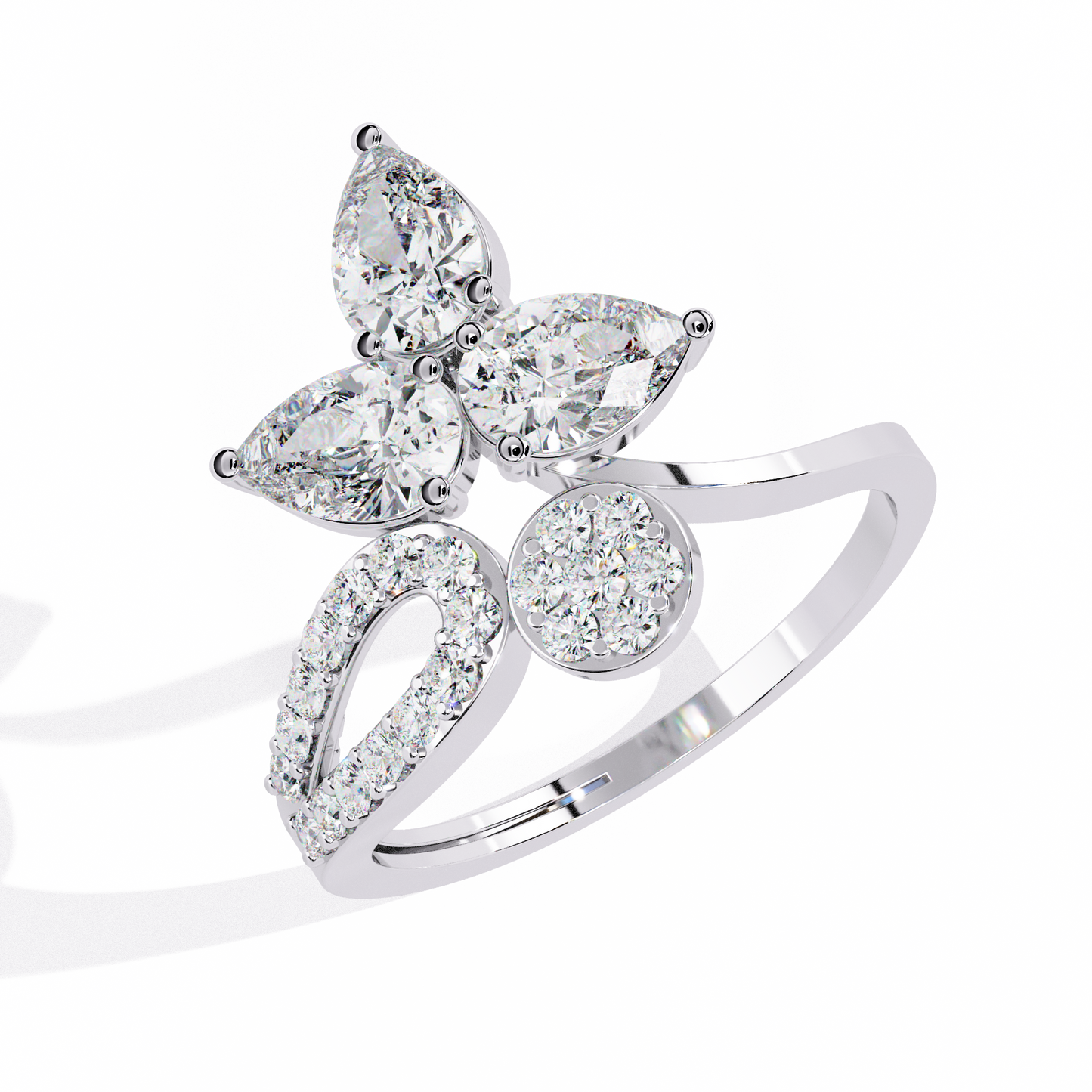 Artistic Floral-Inspired Lab Grown Diamond Ring