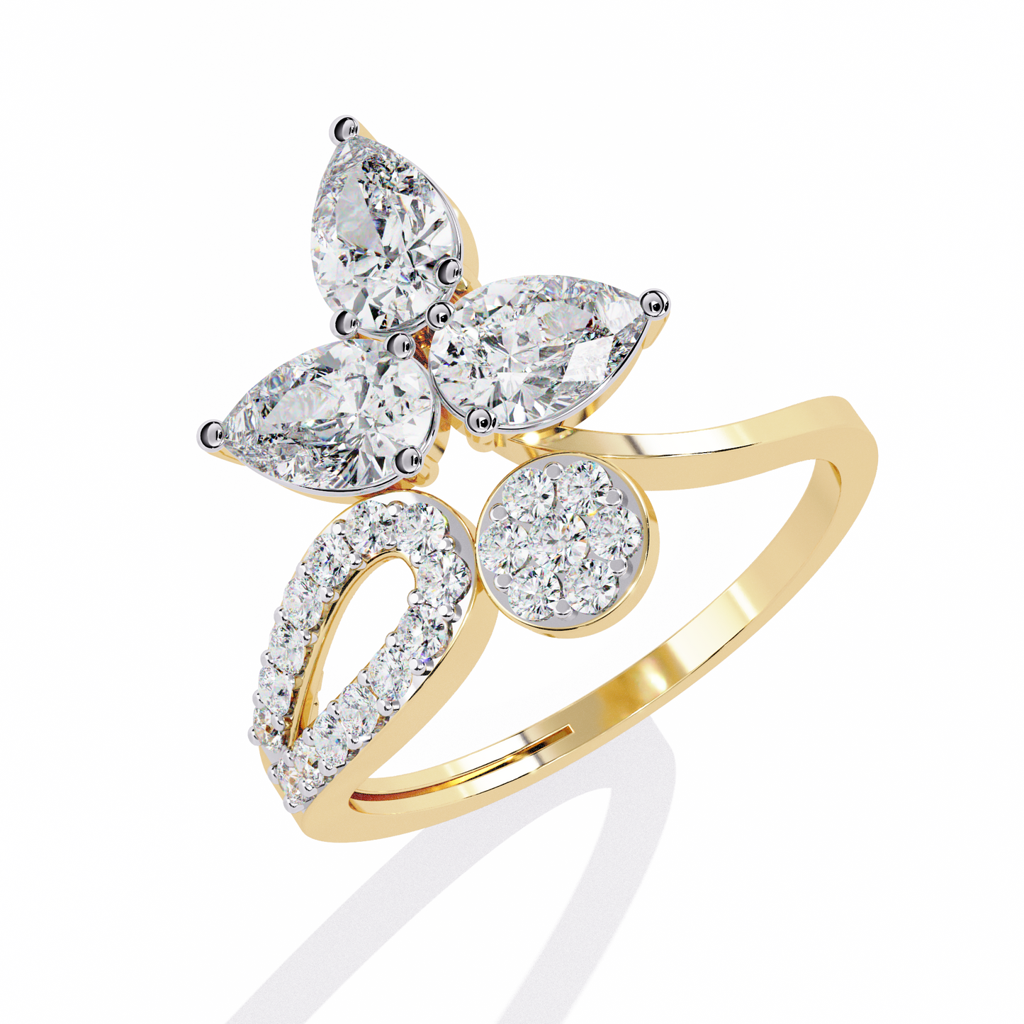 Artistic Floral-Inspired Lab Grown Diamond Ring