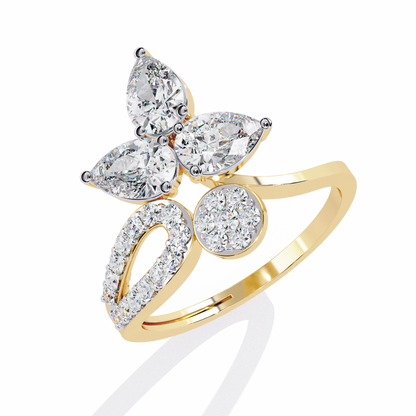 Artistic Floral-Inspired Lab Grown Diamond Ring