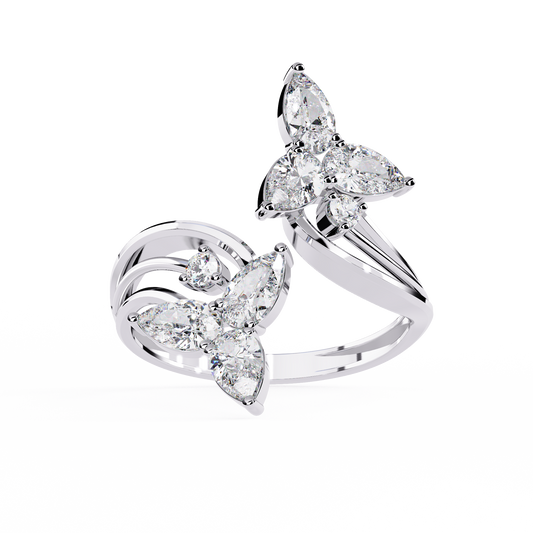 Elegant Floral-Inspired Open Wrap Lab Grown Diamond Ring