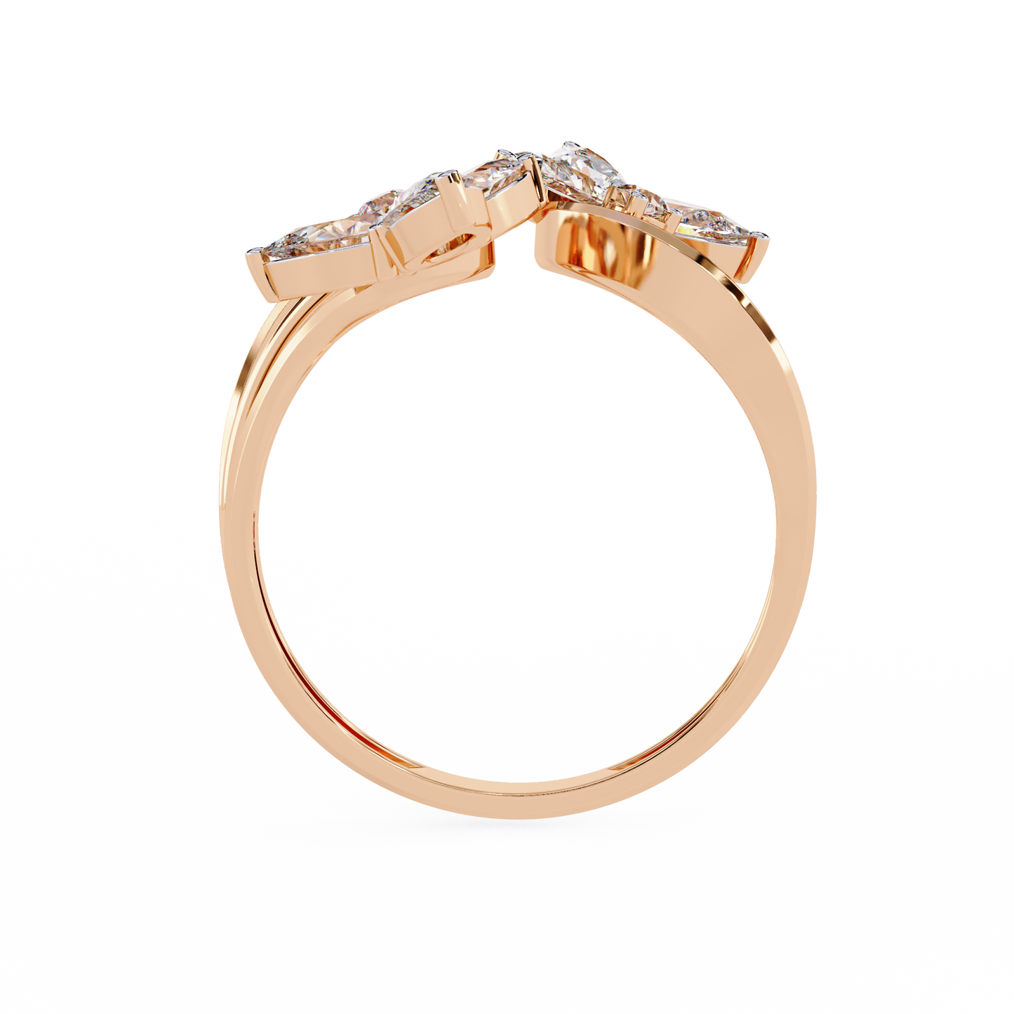 Elegant Floral-Inspired Open Wrap Lab Grown Diamond Ring