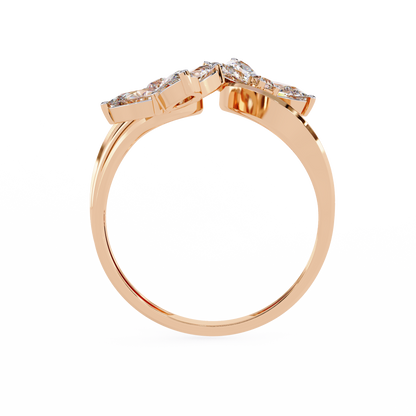 Elegant Floral-Inspired Open Wrap Lab Grown Diamond Ring