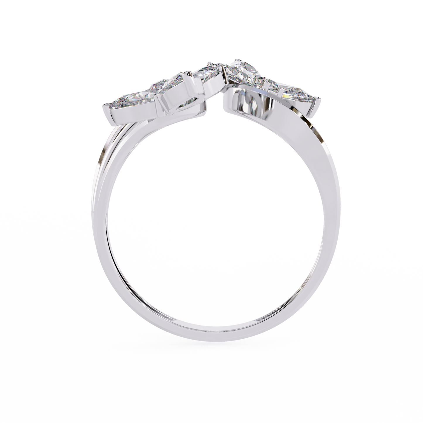 Elegant Floral-Inspired Open Wrap Lab Grown Diamond Ring