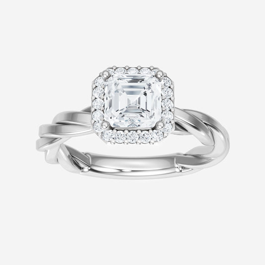 Asscher Harmony Halo Ring