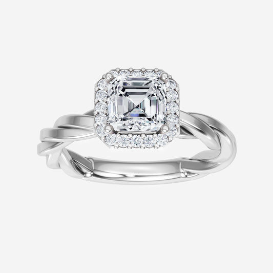 Asscher Harmony Halo Ring