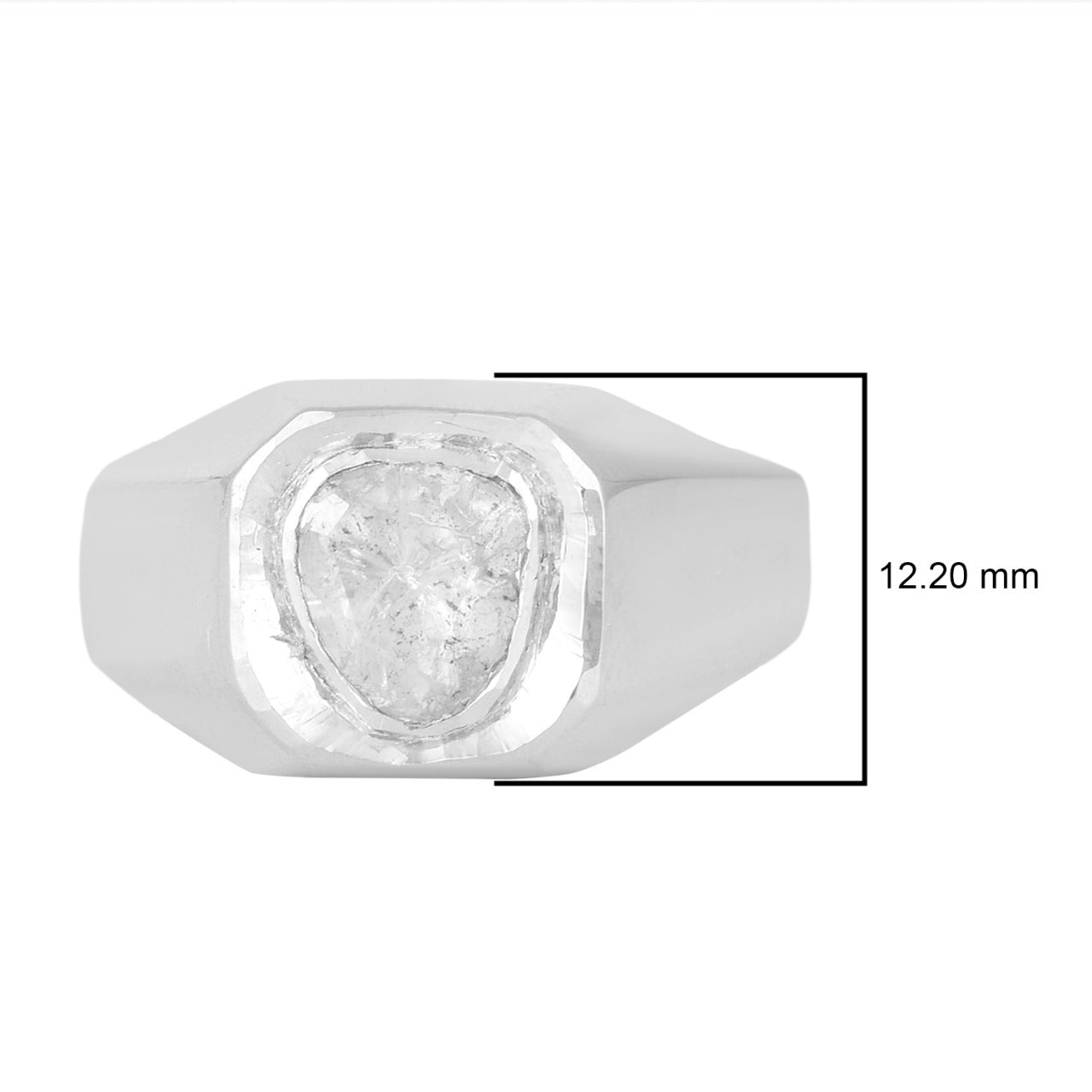 Natural Polki Diamond Men's Solitaire Ring