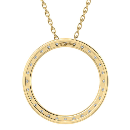 0.25CT Lab Grown Diamond Circle Pendant with Cable Chain