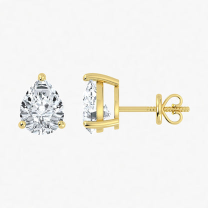 Lab Grown Diamond Pear Solitaire Earrings (2ct-3ct)