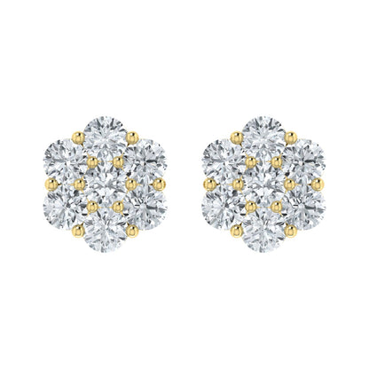 1.00ct Lab Grown Diamond Flower Earring