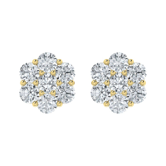 1.00ct Lab Grown Diamond Flower Earring