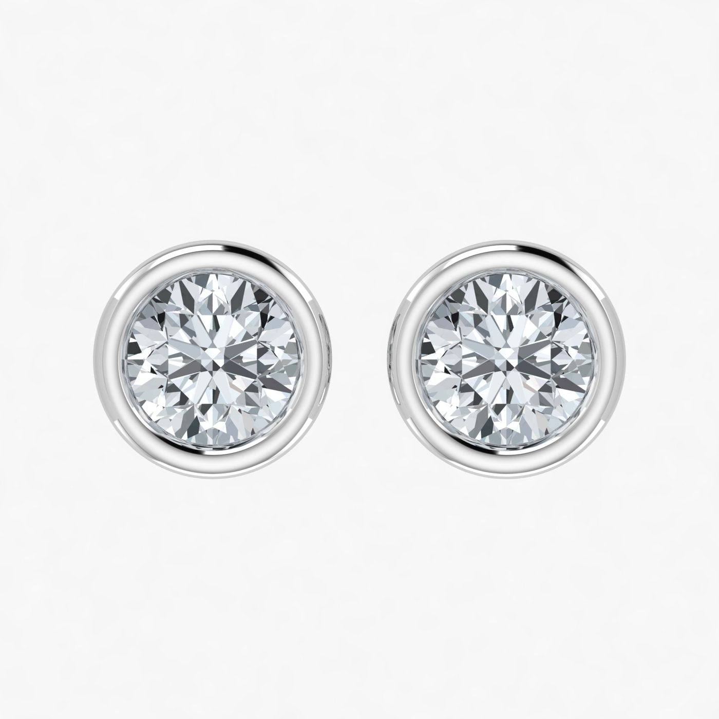 Lab Grown Diamond Bezel Studs Earrings (1ct-2ct)