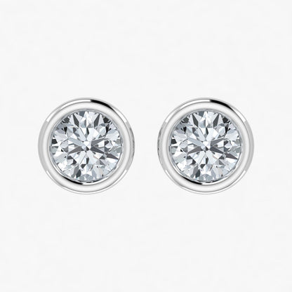 Lab Grown Diamond Bezel Studs Earrings (1ct-2ct)