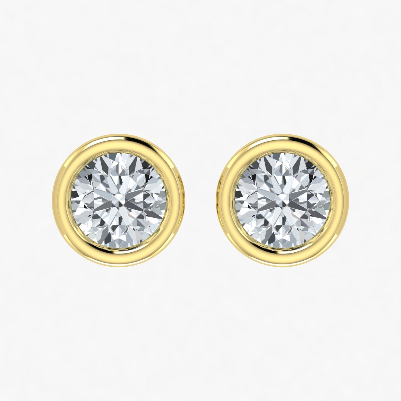 Lab Grown Diamond Bezel Studs Earrings (1ct-2ct)