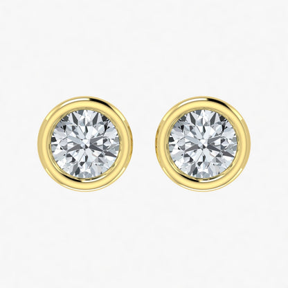 Lab Grown Diamond Bezel Studs Earrings (1ct-2ct)