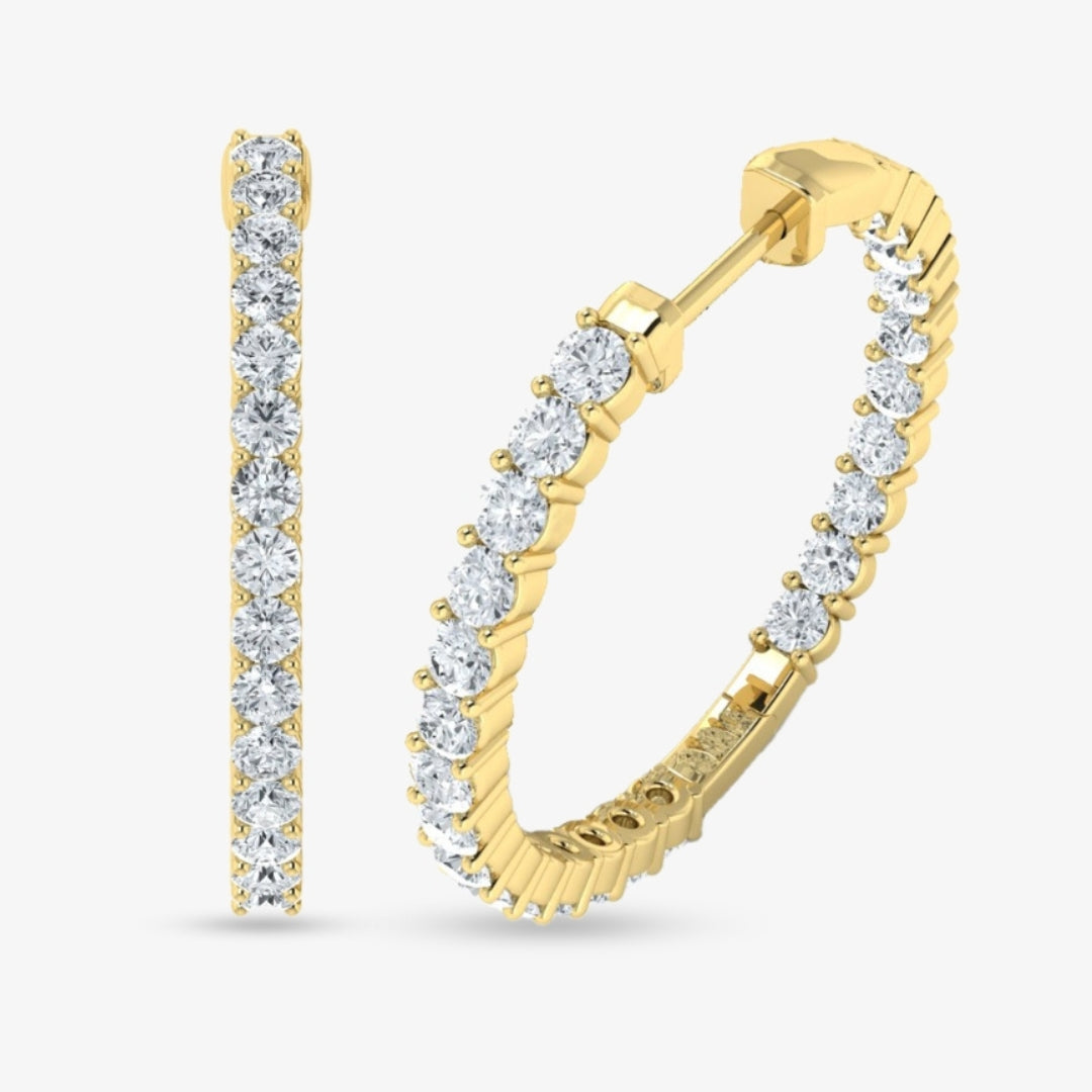 Lab Grown Diamond Inside Out Hoop Earrings (0.50ct-2.00ct)