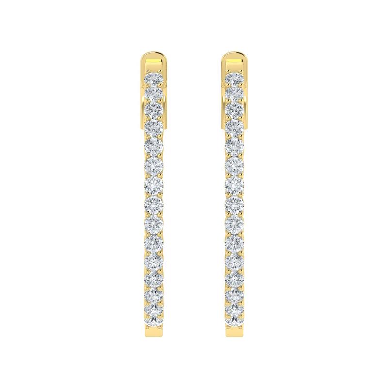 Lab Grown Diamond Huggie Hoop Earrings (0.75ct - 1.00ct)