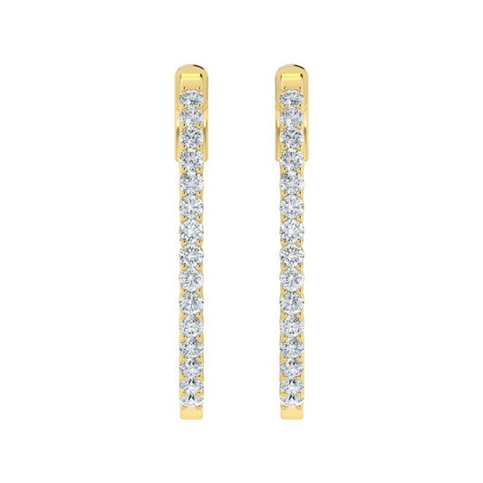 Lab Grown Diamond Huggie Hoop Earrings (0.75ct - 1.00ct)