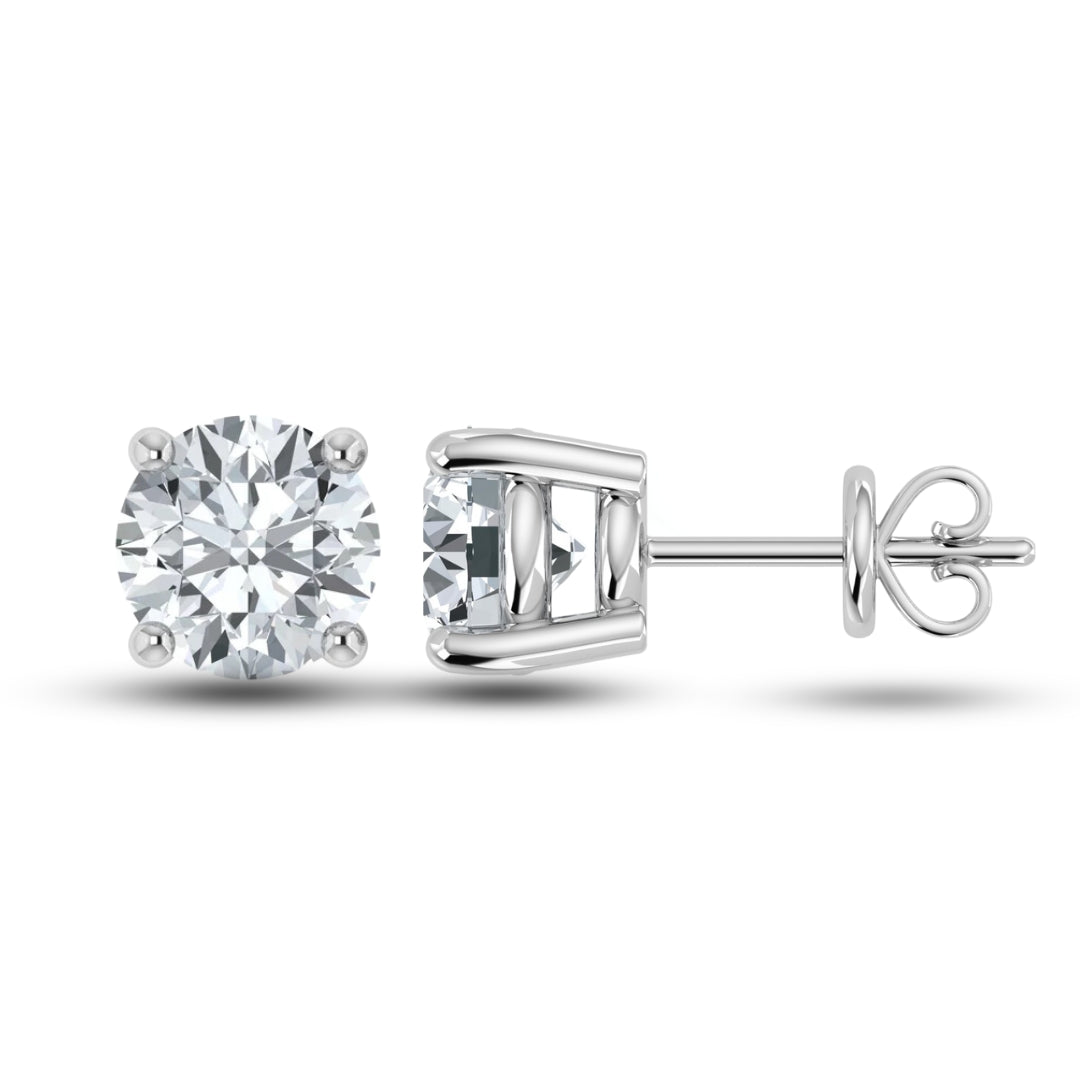 Lab Grown Diamond Platinum Studs Earring (1ct-2ct)