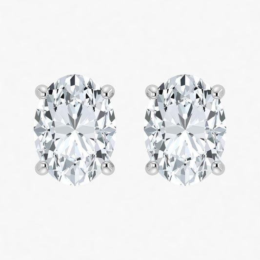 Lab Grown Diamond Elegant Oval Studs (1ct-2.00ct)