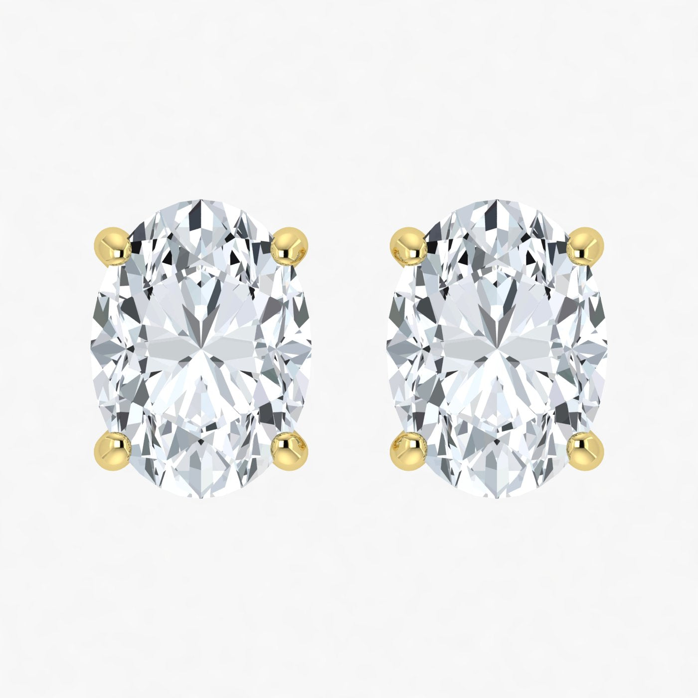 Lab Grown Diamond Elegant Oval Studs (1ct-2.00ct)