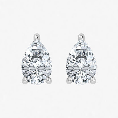 Lab Grown Diamond Pear Solitaire Earrings (1ct-2ct)