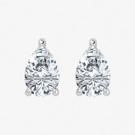 Lab Grown Diamond Pear Solitaire Earrings (2ct-3ct)