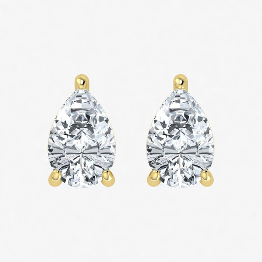 Lab Grown Diamond Pear Solitaire Earrings (1ct-2ct)