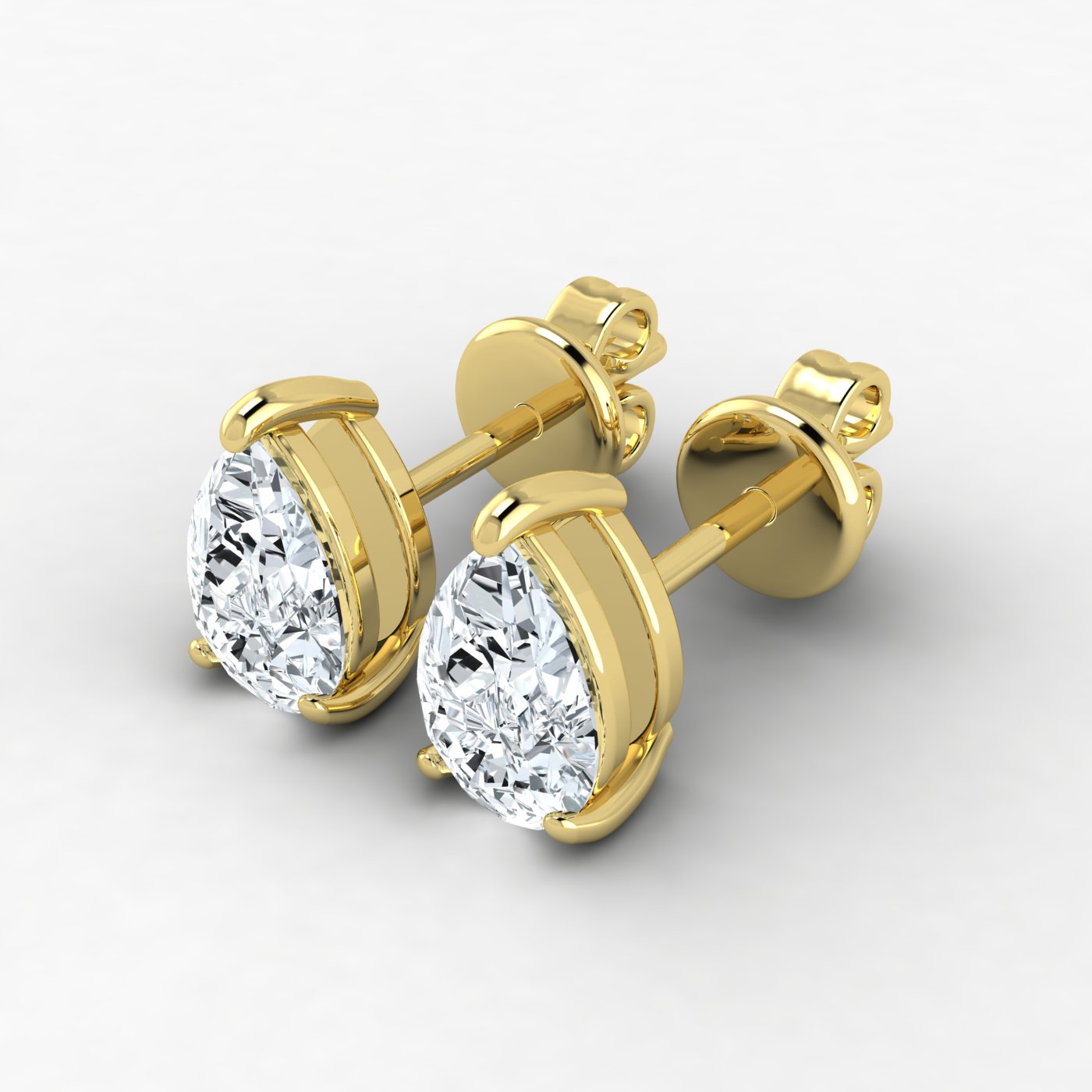 Lab Grown Diamond Pear Solitaire Earrings (1ct-2ct)