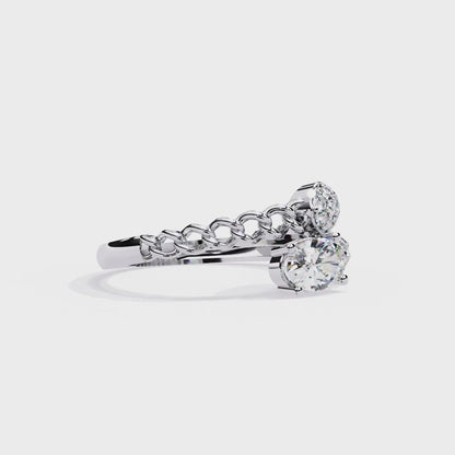 Modern Oval & Pavé Lab Grown Diamond Statement Ring