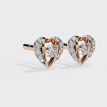 Romantic Heart Lab-Grown Diamond Stud Earrings