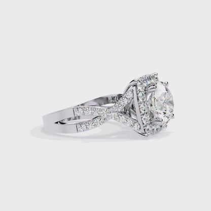 Grand Halo Lab Grown Diamond Engagement Ring