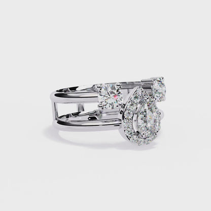 Pear Halo Lab Grown Diamond Ring