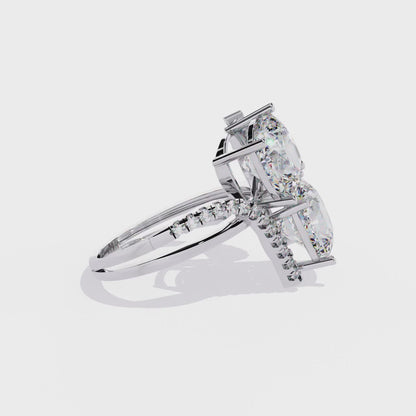 Dual Cushion-Cut Lab Grown Diamond Bypass Ring