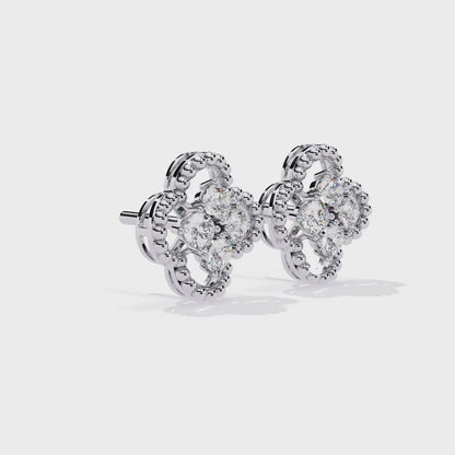 Timeless Clover Lab-Grown Diamond Stud Earring