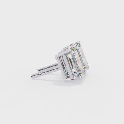 3.00ct Lab Grown Emerald Cut Diamond Studs