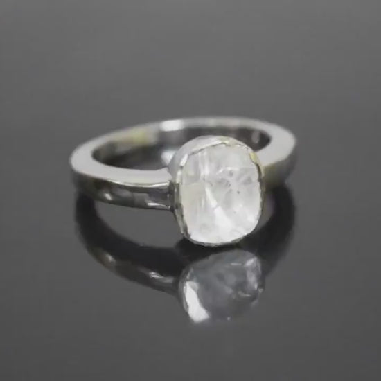 Natural Uncut Polki Diamond Solitaire Ring