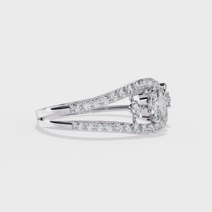 Oval-Cut Open-Link Lab Grown Diamond Ring