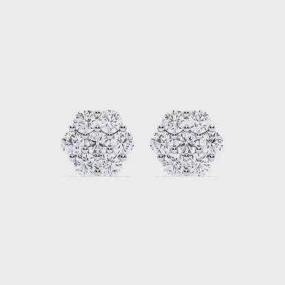 1.00ct Lab Grown Diamond Flower Earring