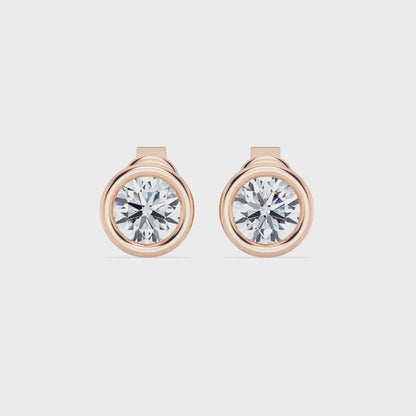 1.00ct Lab Grown Diamond Bezel Set Stud Earring