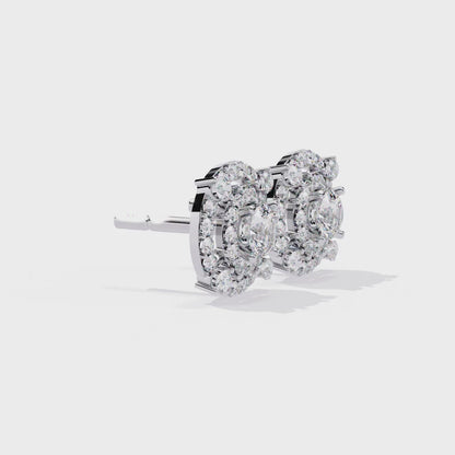 Classic Halo Lab-Grown Diamond Stud Earrings