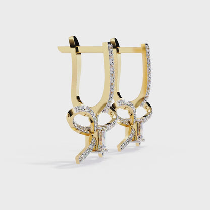 Elegant Bow-Inspired Lab-Grown Diamond Drop Earrings