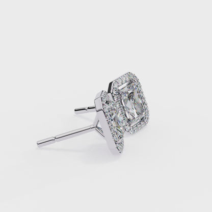 1.86ct Lab Grown Radiant Cut Diamond Earrings