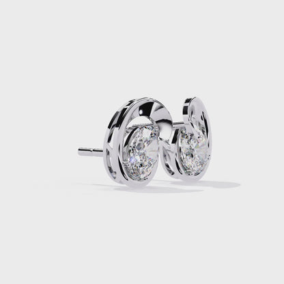 Contemporary Swirl Lab-Grown Diamond Stud Earrings