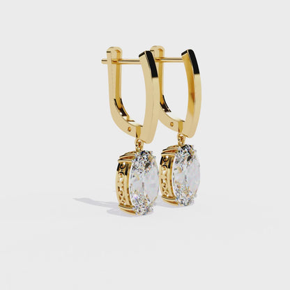 2.00 CT Lab Grown Diamond Drop Earrings in 14K Gold